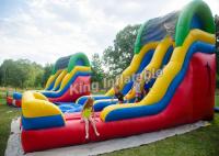 China Giant eye-catching 15' Backyard Inflatable Water Slide Wet or Dry with PVC Tarpaulin material factory