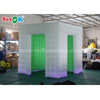China Inflatable Party Tent Oxford Cloth White And Green Inflatable Portable Photo Booth With Two Doors factory