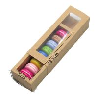 Quality Cookie Pie Macaron Selection Box Kraft Paper long With Window for sale