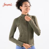 China Front Zip Women Yoga Jacket Women Fitness Apparel Yoga Thumb Hole for sale
