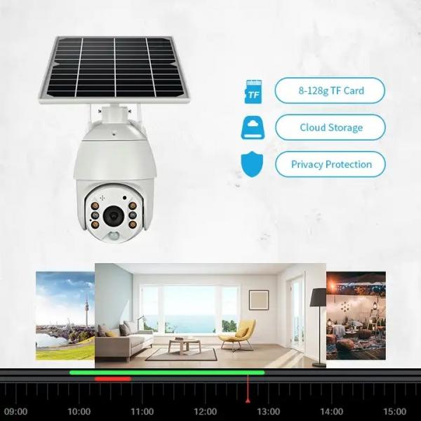 Quality 1080P 4MP 4G Solar Powered Security Camera IP PTZ With Battery for sale