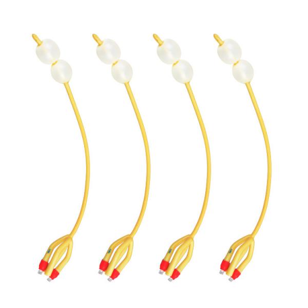 Quality 4 Way Latex Foley Catheter Silicone Coated Double Balloon Latex Urinary Catheters for sale