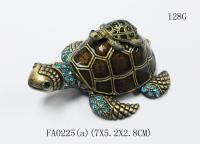 China Mum &amp; Baby Turtle metal trinket box turtle treasure box metal jewelry box factory