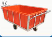 China K1200L Rectangular Commercial Plastic Laundry Trolley On Wheels For Industry Moist Linen factory