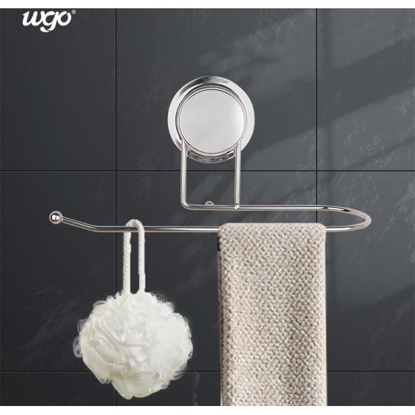 Quality ISO9001 Self Adhesive Bathroom Product Holder WGO Suction Wall Towel Rack for sale