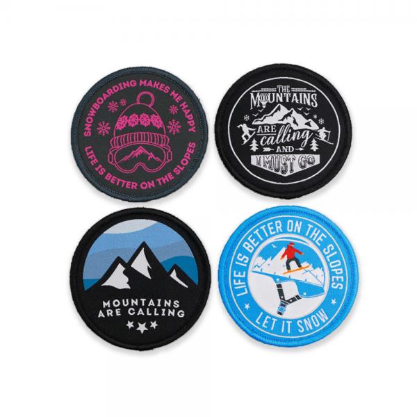 Quality Skiing Embroidered Sports Patches Woven Yarn Thread Fabric For Jacket for sale