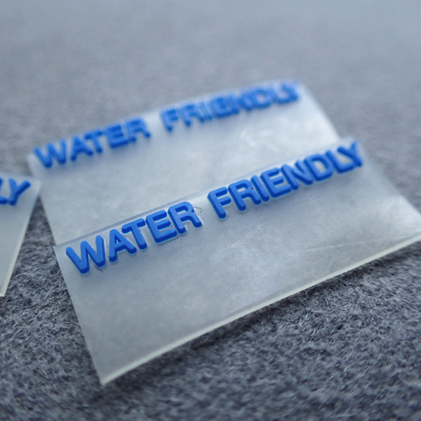 Quality Transparent 3D Logo PVC Personalized Clothing Labels for sale