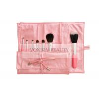 China Portable Cosmetic  Travel Makeup Brush Set Pink Travel Makeup Roll Bag factory