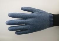 China Anti Slip Granule Black Latex Gloves , Latex Dipped Work Gloves Comfortable Hand Feeling factory