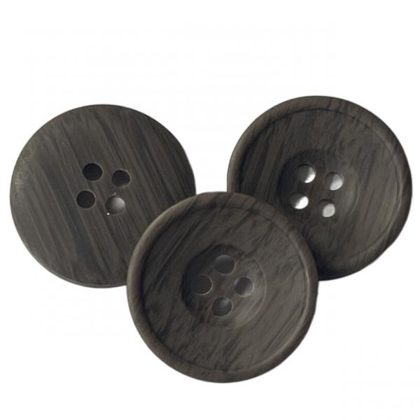 Quality Imitation Wooden Polyester Buttons 32L 4 Holes With Little Rim For Sewing for sale
