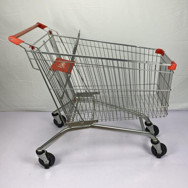Quality Zinc 180L Supermarket Shopping Trolley Cart For Multiple People for sale