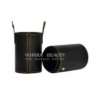 China Customized High Quality Leather Makeup Brush Holder Case Cosmetic Cylinder factory