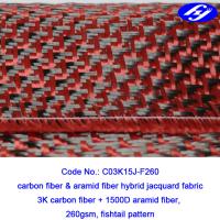 Quality Plane Pattern Woven Aramid Fabric / High Strength Red Carbon Fiber Kevlar Cloth for sale