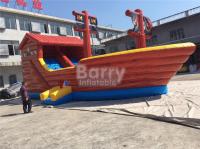 China Playful Giant Pirate Ship Inflatable Bouncer Castle Combo With Slide factory