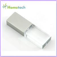 China Custom corporate gift glass usb stick pendrive USB 2.0 3.0 Crystal LED 64GB Flash Memory Stick for sale