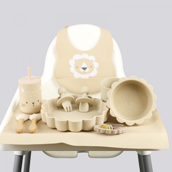 Quality Wholesale Baby Geschirr Led Weaning Silicone Bib Spoon Bowl Spoon Bowl Plate for sale