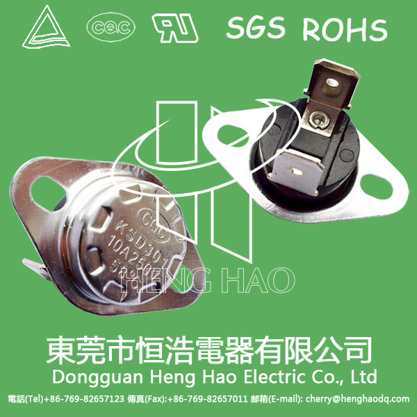 Quality KSD301 bimetal  temperature switch,KSD301 self-thermal fuse for sale