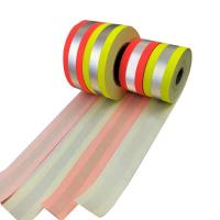 China Red Blue Reflective Cotton Fabric Fluo Yellow Red Blue Hi Vis Reflective Strips For Jackets factory