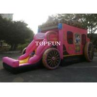 China PVC Tarpaulin Pink Retro Bounce House Inflatable Jumping Castle With 4 Wheels for sale