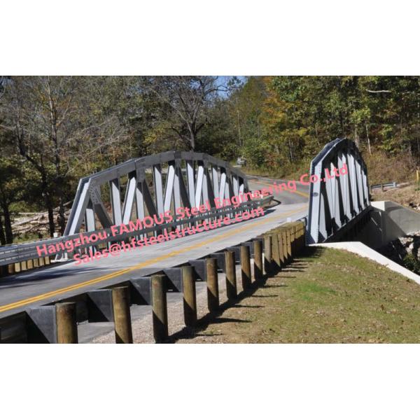 Quality Amphibious Steel Truss Bridge , Truss Suspension Bridge Hot Dip Galvanized for sale