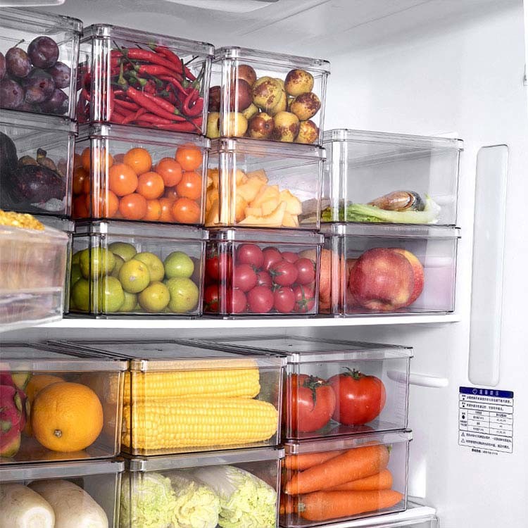 China Kitchen Refrigerator Organizer Bins BPA Free Save Space Plastic for sale