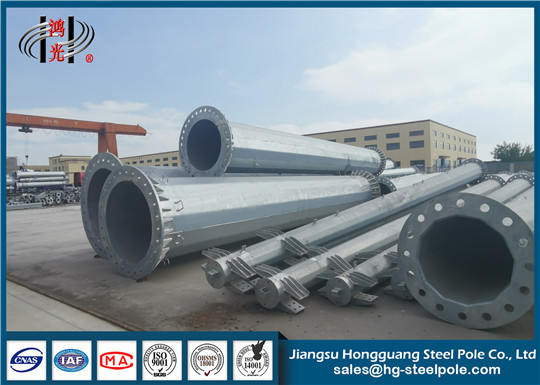 Quality Q345 Round Steel Tubular Pole For Transmission Line Overhead Project 110KV for sale