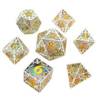 China Silver Metal Frame Resin Dice Set DND#RPG#COC Dungeon And Dragon for sale