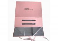 China Embossing Logo Folding Gift Boxes Pink Color Rose For Clothing Packaging factory