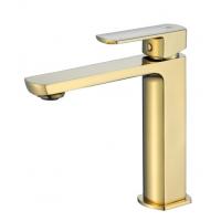 China Polished Solid Brass Bathroom Sink Faucet Swivel Spout factory