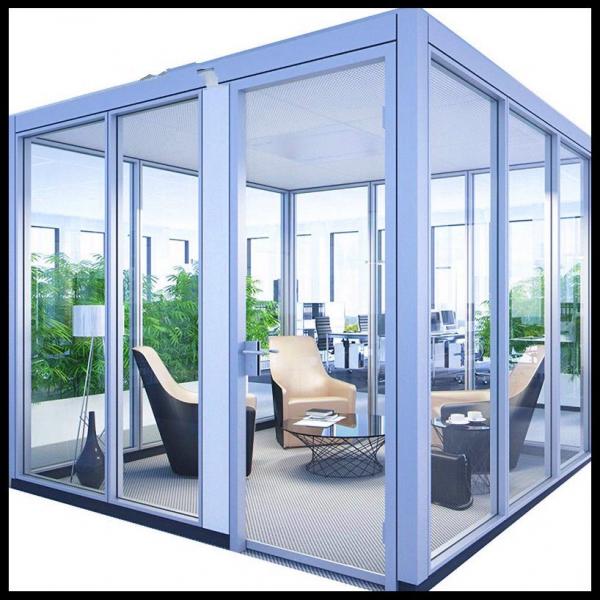 Quality Commercial Rectangular Sound Proof Glass Partition Demountable Odm for sale