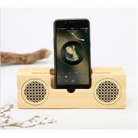 China Dual - Horn Wood Grain Bluetooth Speaker with Hands - Free Intelligent Calls Function factory