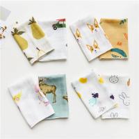 China Cute Animal Pattern Baby Muslin Handkerchief Cloth Custom Printing factory