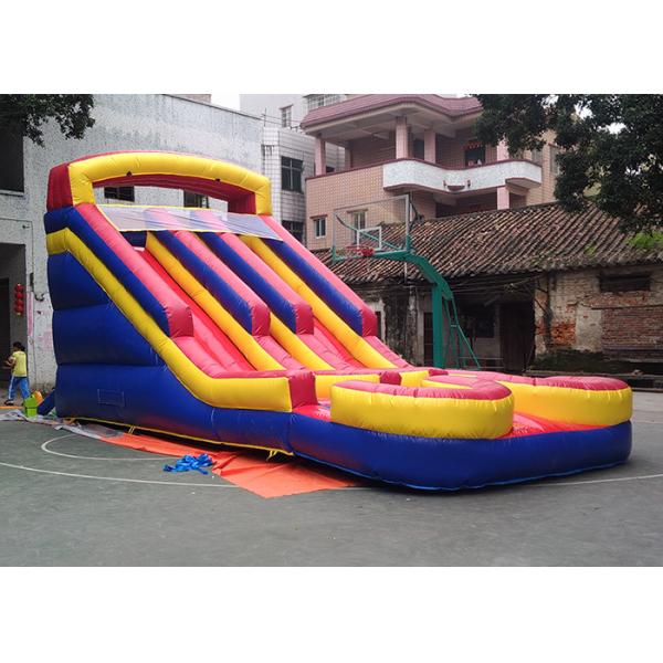 Quality Big Double Lane Commercial Inflatable Water Slide With Pool Made Of  0.5mm PVCTarpaulin for sale