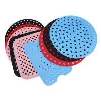 China Custom Reusable Silicone Kitchenware Set , Air Fryer Silicone Pad Round Square Shape factory