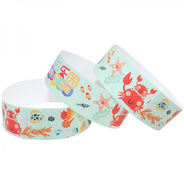 Quality Paper Customizable Tyvek Wristbands , Disposable Printable Paper Wristbands for sale