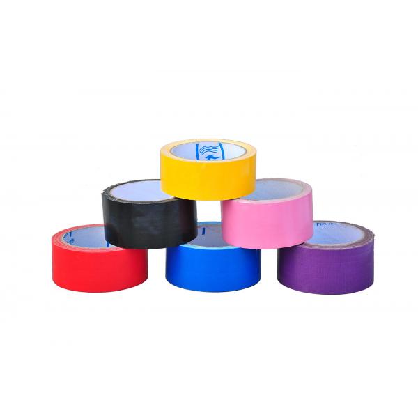 Quality Multi Coloured Cloth Duct Tape 280mic , Black Cloth Adhesive Tape Carpet Edge Sealing for sale