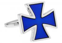 China Soft Enamel Stainless Steel Cufflinks Religious Political Cross Symmetrical Steel Plated Craft factory