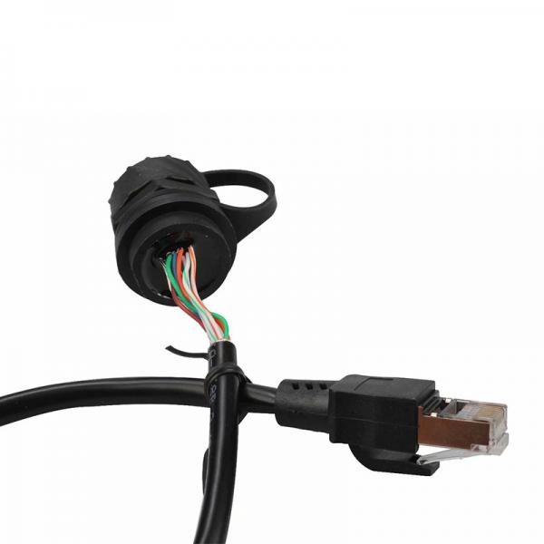 Quality Male To Female Waterproof RJ45 Network Cable With Dust Cover for sale
