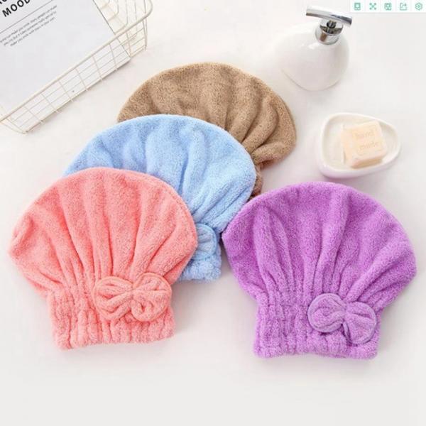 Quality OEM Colored Super Absorbent Hair Towel Microfibre Head Towel After Shower for sale