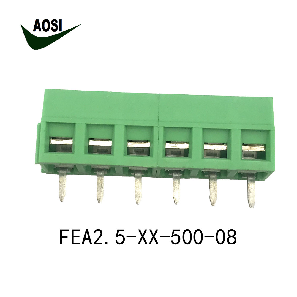 China AOSI 5.0mm screw terminal blocks connector FET2.5-XX-500-04 Wiring PCB Terminal Block for sale