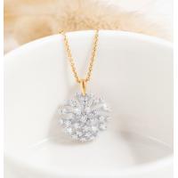 China 1.0ct 18K Gold Diamond Necklace Womens Dandelion Wish 4.5g factory