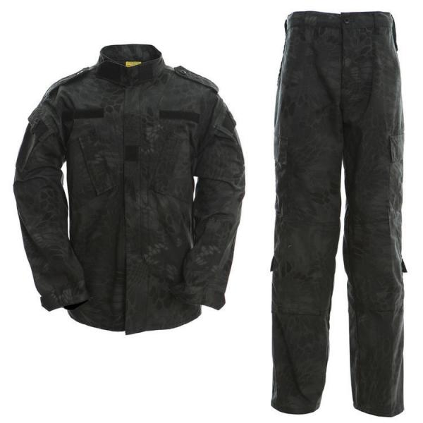 Quality Black Python Camo Uniform Military Camouflage Suits 35% Cotton Police Camouflage Uniform for sale