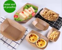 China Many Sizes Kraft paper boat trays Eco-friendly chips chicken saladl snack plates factory