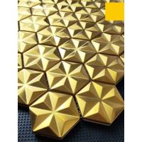 China Hexagonal Gold Metal Mosaic Brick House Bathroom Wall Sticker Background Wall factory