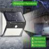 China 3.7V 800mAh Outdoor Solar Pir Wall Lights / 17% Efficiency 144 Led Solar Light factory