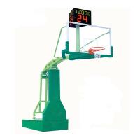 China Arm Length 3.35M Basketball Hoop Stand With Toughened Glass Backboard Material factory
