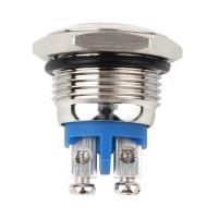 China 12mm 2 Pin Momentary Tactile Push Button Switch Flat Round  IP68 factory