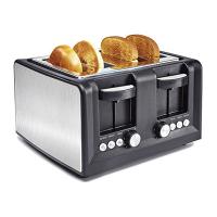 China power source electric Household Stainless Steel Four Slice Bread Toaster With Cancel Reheat Defrost Function factory