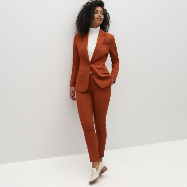 Quality Burnt Orange Formal Stylish Womens Suits 5% Spandex for sale