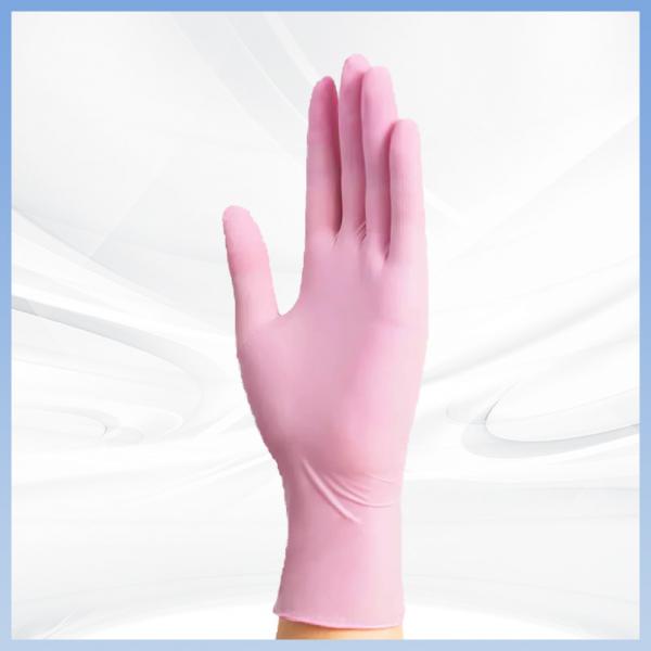 Quality Pink Flexible Disposable Nitrile Gloves Industrial Household Powder Free Nitrile for sale